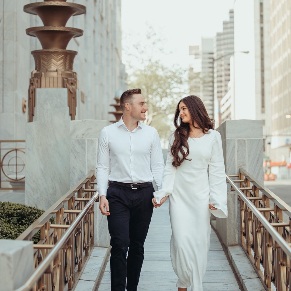 Elegant White Long Sleeve Dress